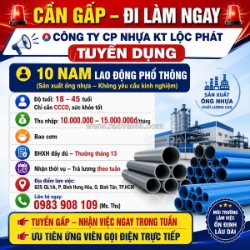 [làm ngay, kkn, bao cơm] 10 lao động phổ thông