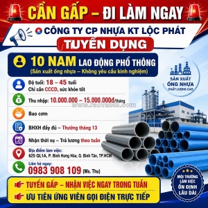 [làm ngay, kkn, bao cơm] 10 lao động phổ thông
