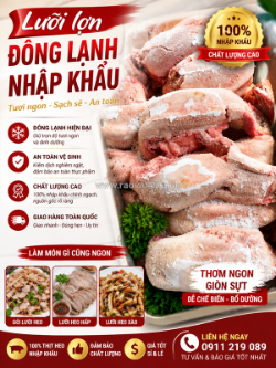 Lưỡi heo đông lạnh nhập khẩu – giữ trọn độ giòn và vị ngọt