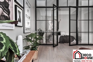 Mẫu vách ngăn nhôm kính nhà ở đẹp, tiện nghi và tinh tế