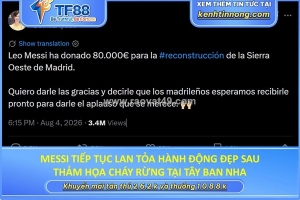 Messi tiếp tục lan tỏa hành động đẹp sau thảm họa cháy rừng tại tây ban nha