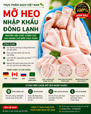 Mỡ heo đông lạnh nhập khẩu – nguồn hàng ổn định, giá cạnh tranh