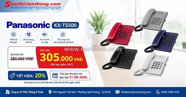 Mua điện thoại bàn panasonic kx-ts500 chính hãng – 5 màu, giá chỉ 305.000đ