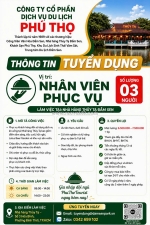 Nhà hàng thủy tạ đầm sen tuyển nhân viên phục vụ