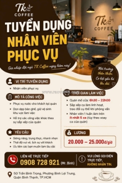 Nhân viên phục vụ bình thạnh tp.hcm