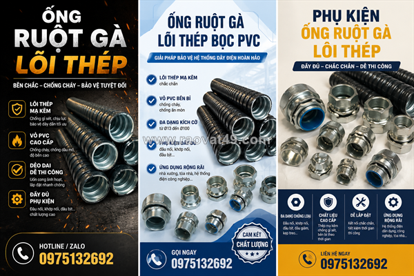 Ống ruột gà lõi thép bọc pvc – bảo vệ dây cáp an toàn, dễ thi công