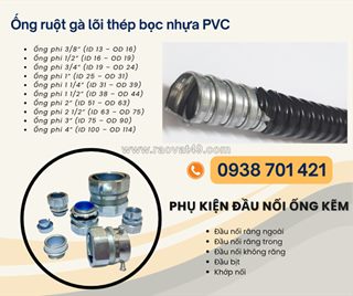 Ống ruột gà thép bọc nhựa pvc dùng cho tủ điện và máy móc gia lai, bình định, huế