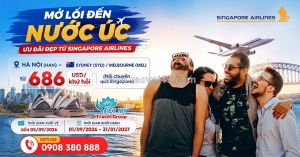Singapore airlines bán vé hà nội – úc khứ hồi từ 686 usd