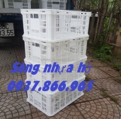 Sọt chế biến thực phẩm trong kho lạnh, sọt nhựa rỗng- sóng hở