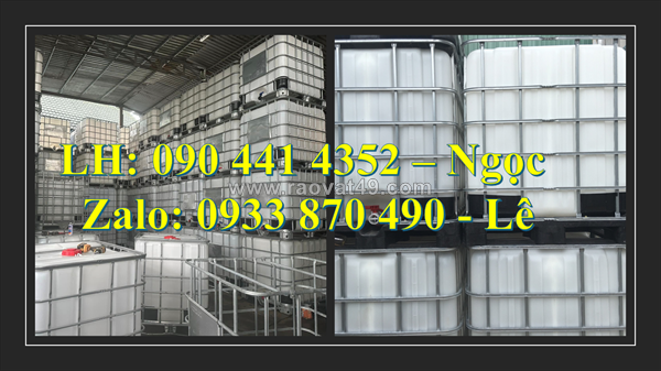 Tank nhựa ibc 1000 lít đựng dầu, thùng nhựa vuông 1000 lít đựng hóa chất, bồn nhựa ibc 1000l có khung thép