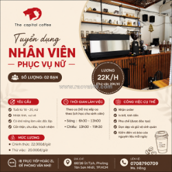 The capital cafe tuyển dụng – nhân viên phục vụ nữ