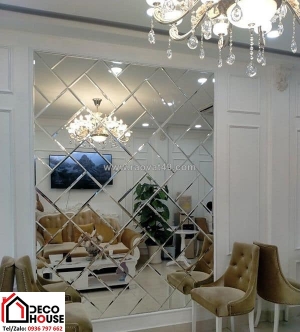 Thi công gương ghép trang trí phòng ngủ đẹp, tinh tế