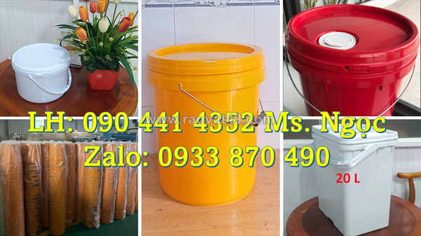 Thùng đựng sơn 20 lít vuông dày, thùng sơn tròn 19 lít nắp garenti, thùng sơn trơn  lít nắp rót