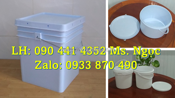 Thùng đựng sơn 20 lít vuông dày, thùng sơn tròn 19 lít nắp garenti, thùng sơn trơn  lít nắp rót