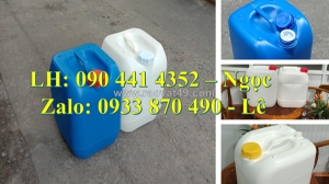 Thùng nhựa 10 lít trắng đựng cồn, can nhựa 20 lít đựng oxy già, can nhựa 25 lít đựng thuốc sát khuẩn