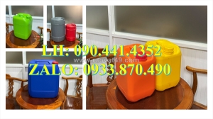 Thùng nhựa 22 lít đựng hóa chất sinh học, can nhựa 24 lít đựng kiềm, can nhựa vuông 30 lít trắng