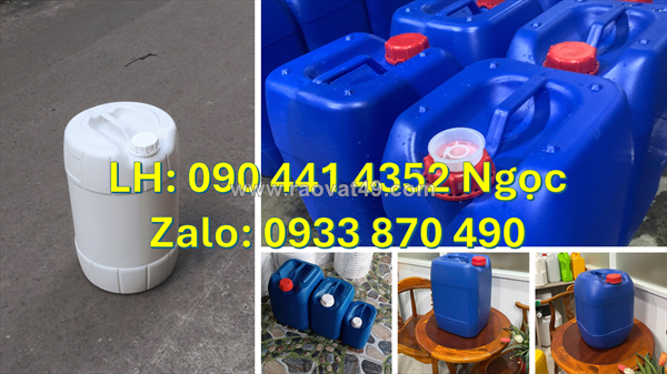 Thùng nhựa 22 lít đựng hóa chất thoát khí, can nhựa 25 lít đựng thuốc tẩy, vỏ can nhựa 30l đựng mực in