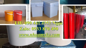 Thùng nhựa 22 lít đựng sơn gel, vỏ thùng đựng sơn 20 lít vuông, thùng sơn  lít nắp rót loại cao cấp
