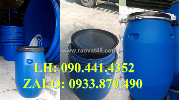 Thùng phuy nhựa 100 lít đựng chất phụ trợ, thùng phuy nhựa 120 lít đựng chất phụ gia thực phẩm