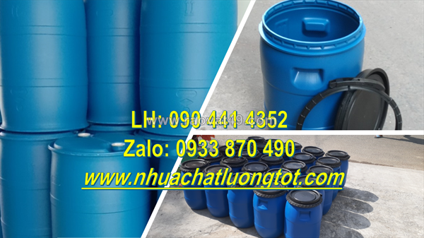 Thùng phuy nhựa 100 lít đựng thức ăn gia súc gia cầm, thùng phuy nhựa 60 lít đựng thành phần hóa học