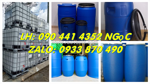 Thùng phuy nhựa 120 lít đựng hóa chất, thùng phuy nhựa 150 lít đựng nguyên liệu, thùng phuy nhựa 160 lít
