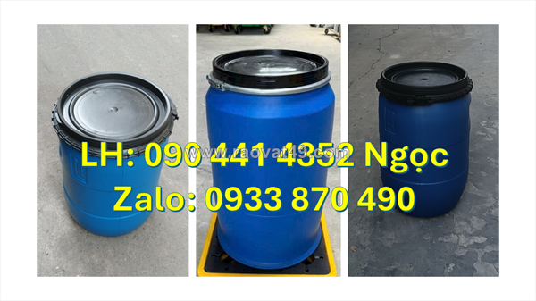 Thùng phuy nhựa 220 lít đựng chất rắn, vỏ thùng phuy nhựa 160 lít đựng hóa chất công nghiệp