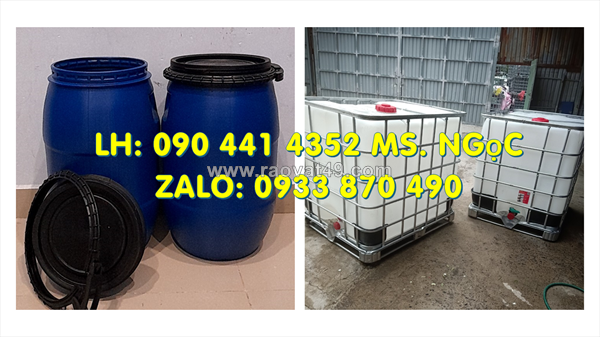 Thùng phuy nhựa 60 lít đựng thành phần thuốc trừ sâu, thùng phuy nhựa 120 lít đựng hóa chất công nghiệp