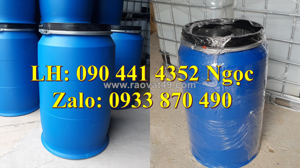 Thùng phuy sắt 220 lít có tráng men, thùng phuy sắt đựng hóa chất dễ cháy, thùng phuy sắt 220l nắp kín