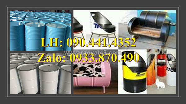 Thùng phuy sắt đựng hóa chất 220 lít, vỏ thùng phuy sắt 220l nắp kín, thùng phuy sắt nắp hở