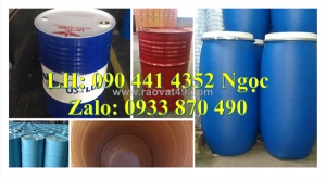 Thùng phuy sắt qua sử dụng 220 lít mới toanh, thùng phuy sắt cũ làm bàn ghế, thùng phuy sắt 220l nắp kín