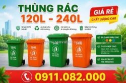 Thùng rác hình thú giá rẻ- thùng rác công cộng 120l 240l màu xanh, cam giá rẻ- lh 0911.082.000