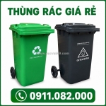 Thùng rác nắp kín màu xanh hàng chất lượng- thùng rác 120l 240l giá rẻ tại an giang- lh 0911.082.000