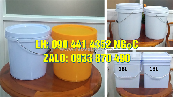 Thùng sơn công nghiệp 20 lít dày đặc, vỏ thùng sơn 22 lít cao cấp dẻo dai, độ bền trên 10 năm