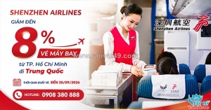 Tp. hồ chí minh đi trung quốc – shenzhen airlines ưu đãi đến 8%