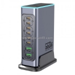 Trạm sạc để bàn wlx-f8l 8-port gan desktop charging station 660w + power adapter