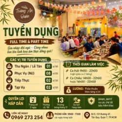 Tràng an quán – ẩm thực đồng quê tuyển dụng