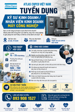 Tuyển kỹ sư kinh doanh máy công nghiệp dĩ an