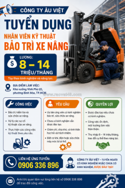 Tuyển nhân viên kỹ thuật bảo trì xe nâng thuận an
