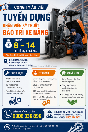 Tuyển nhân viên kỹ thuật bảo trì xe nâng thuận an