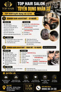 Tuyển senior và junior hair assistant q1