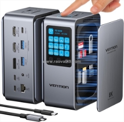 Vention tpuh0 – docking station 13-in-1 đa năng, mở rộng kết nối tối ưu!