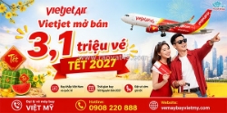 Vietjet mở bán 3,1 triệu vé tết 2027