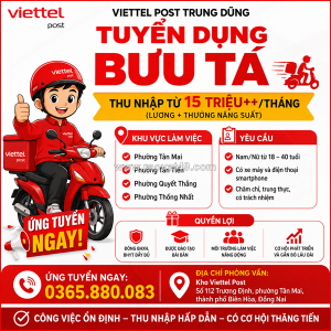 Viettel post trung dũng tuyển dụng bưu tá