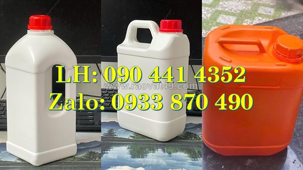 Vỏ can nhựa 1 lít đựng chất lỏng y tế, can nhựa 2 lít đựng nước lau sàn, can nhựa 5 lít đựng nước rửa chén
