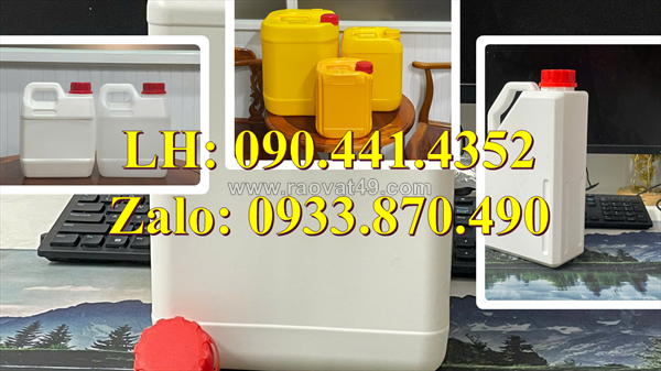Vỏ can nhựa 1 lít đựng gel, can nhựa 2 lít đựng chất bôi trơn, can nhựa 5 lít đựng thuốc nhuộm