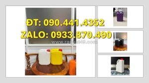 Vỏ can nhựa 1 lít đựng tinh dầu, can nhựa vuông 2 lít đựng hóa chất, can nhựa 5 lít vuông đựng phân bón