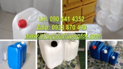 Vỏ can nhựa 20 lít vuông xanh đựng mực in, can nhựa 25 lít đựng chất phụ trợ vật liệu công trình