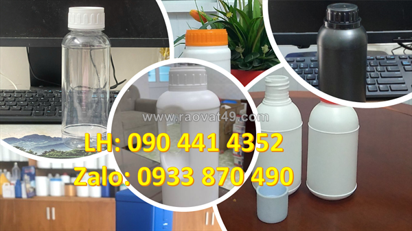 Vỏ chai nhựa 500ml vuông, chai thủy tinh 1 lít đựng hóa chất trong bệnh viện