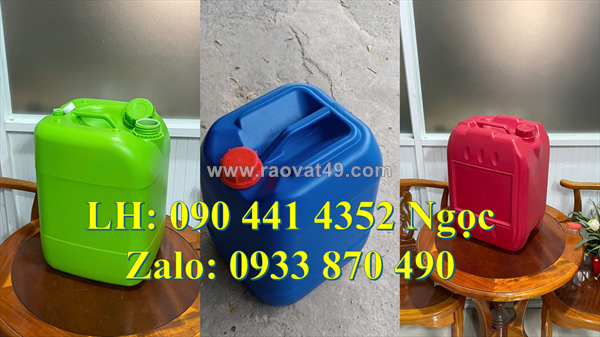 Vỏ thùng nhựa 24 lít đựng nhớt, can nhựa 25 lít đựng chất diệt lăng quăng, can nhựa 25 lít đựng thuốc diệt cỏ