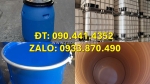 Vỏ thùng phuy nhựa 220 lít đựng mật ong, thùng phuy nhựa nắp kín 120 lít, thùng phuy nhựa 120 lít đai sắt